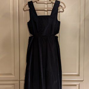 Madewell black midi dress with side cut-outs